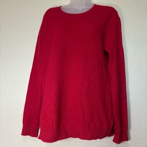 Sutton Studio 100% Cashmere Red Crew Neck Sweater Top Size XL